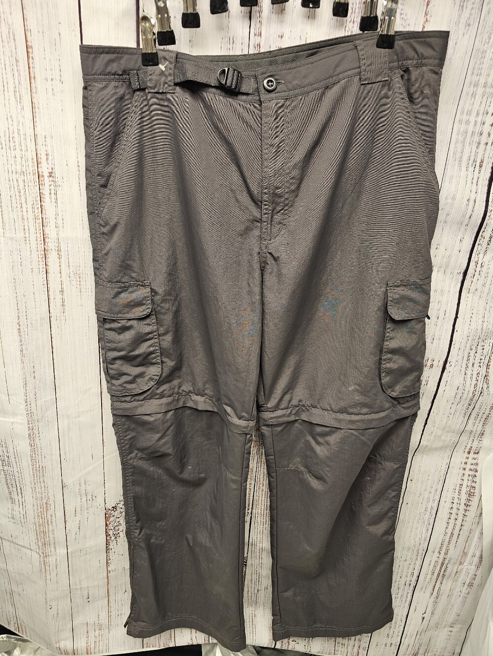 Pacific Trail Convertible Hiking Pants Men's Gray Zip-Off Cargo Pants Size 38x30